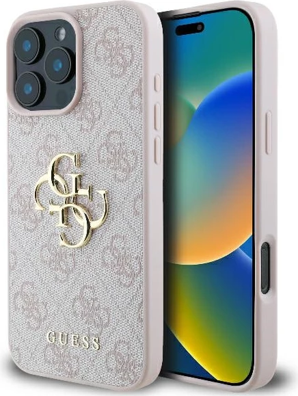 Mbështjellës Guess 4G Big Logo për iPhone 16 Pro Max, Rozë