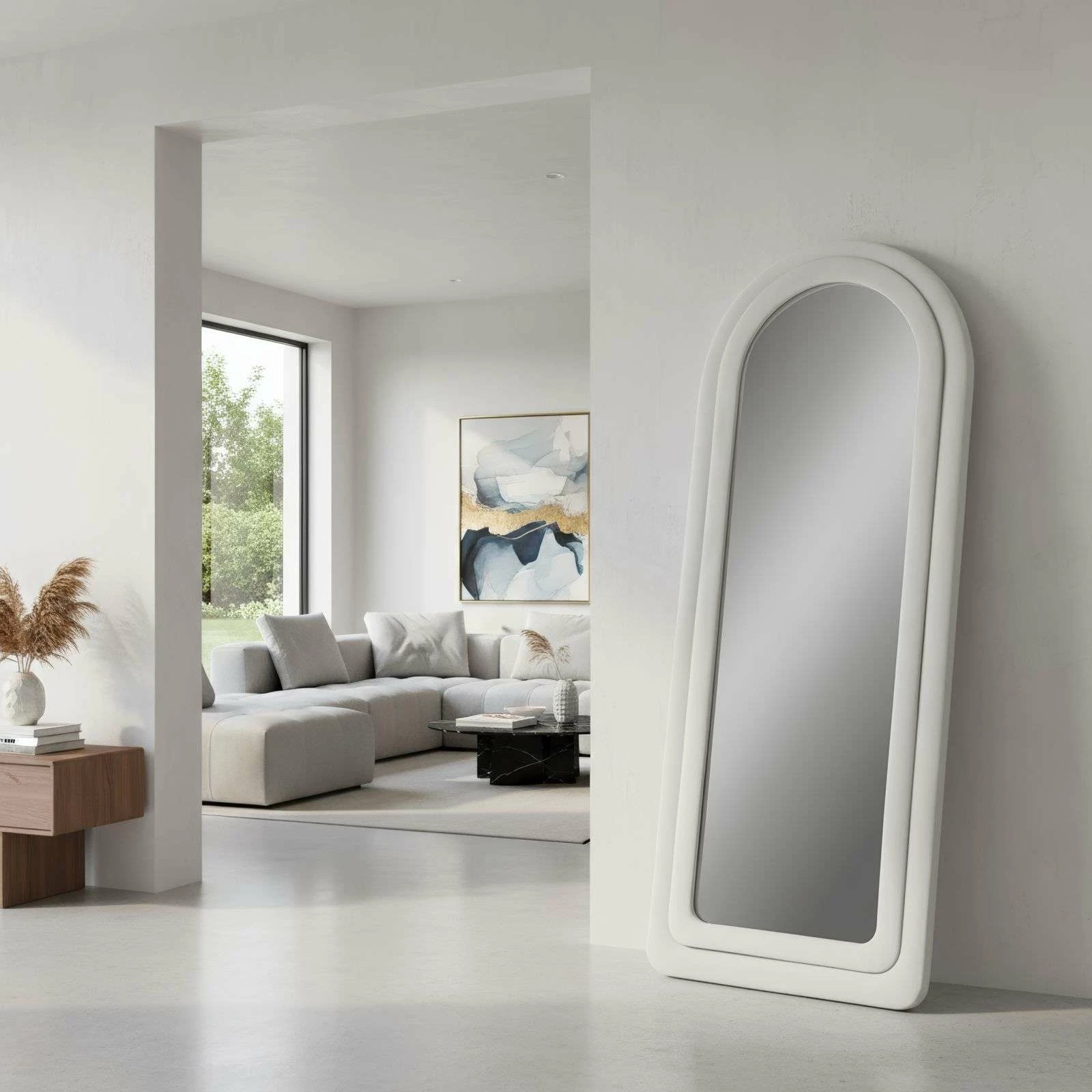 Pasqyrë Cheval, ngjyrë krem, Skye Decor, 65x170cm