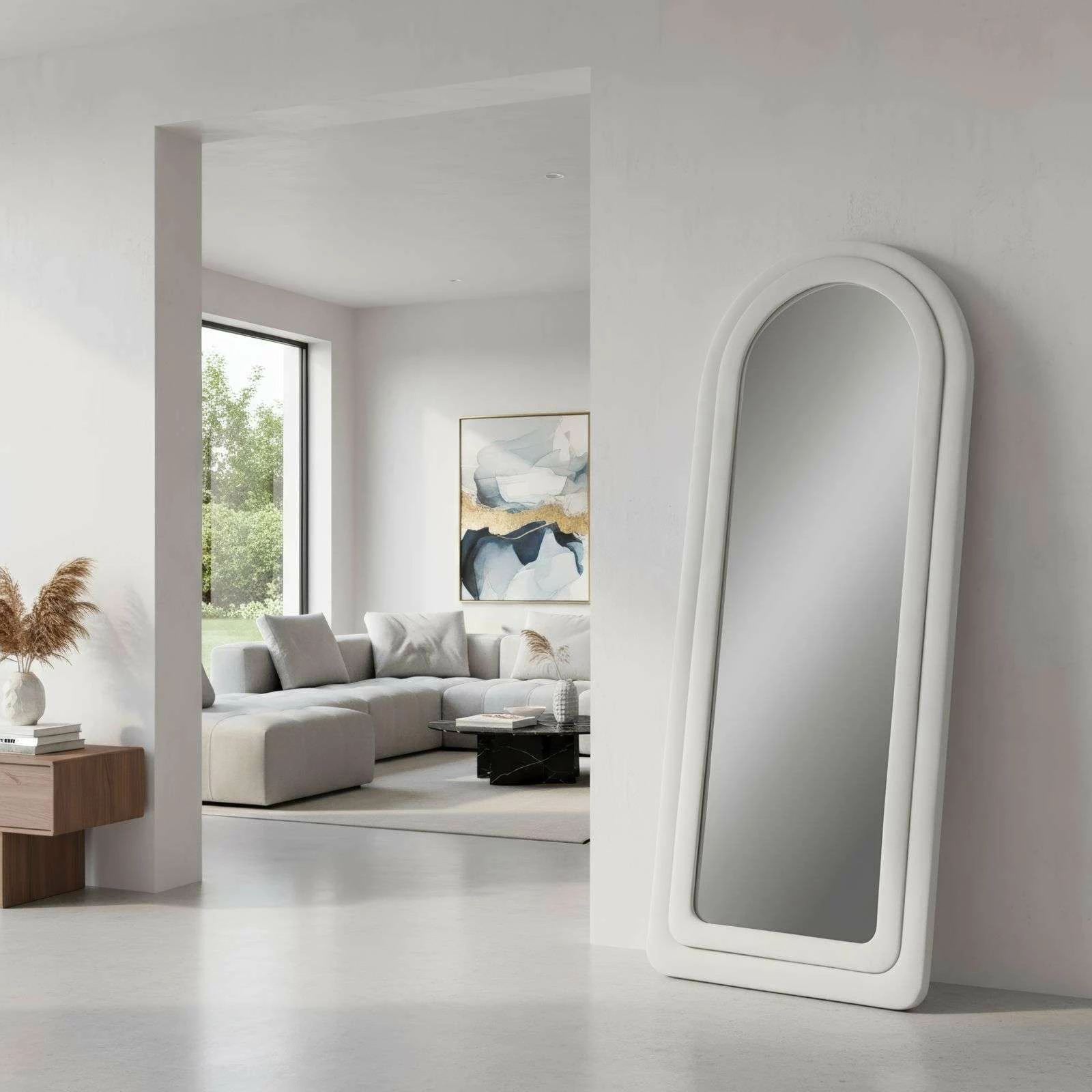 Pasqyrë Cheval, ngjyrë krem, Skye Decor, 65x170cm
