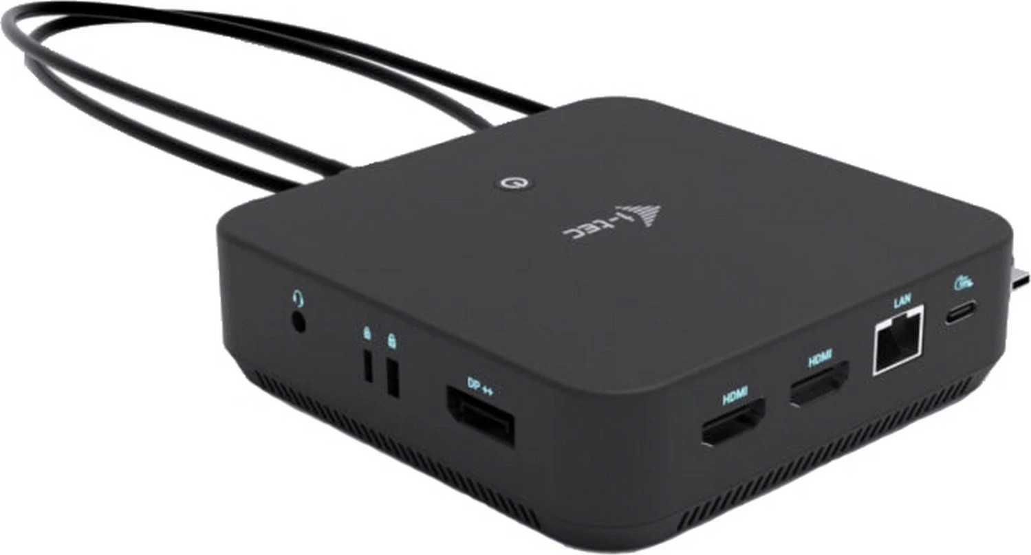 Doking stacion i-tec USB-C DP Dual HDMI 4K 60Hz, 1x USB-C, 5x USB-A, Power Delivery 100W, LAN, Audio, ngjyrë e zezë