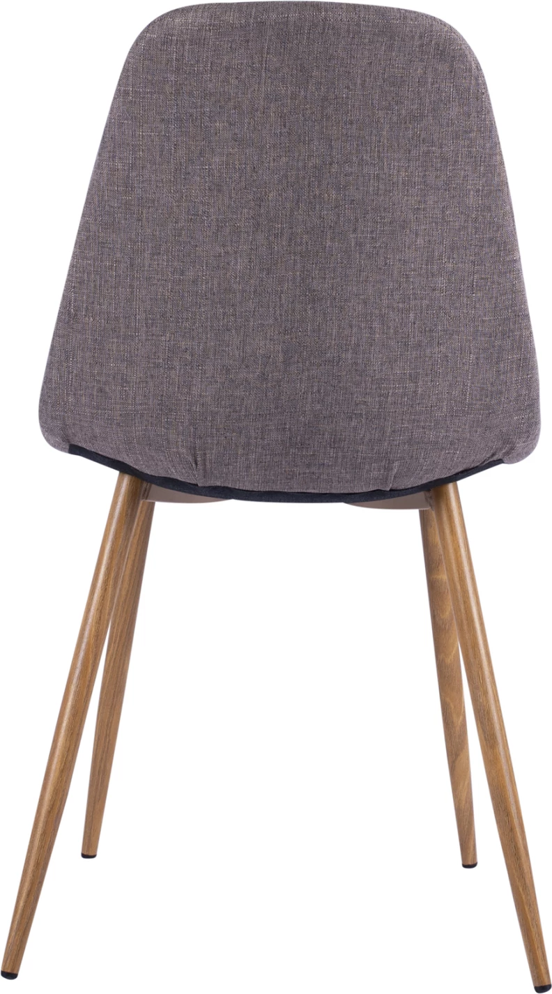 Karrige ngrënieje Leonardo FH00100.03 me këmbë metalike dhe pëlhurë kafe 44x55x85 cm, set prej 4 copë