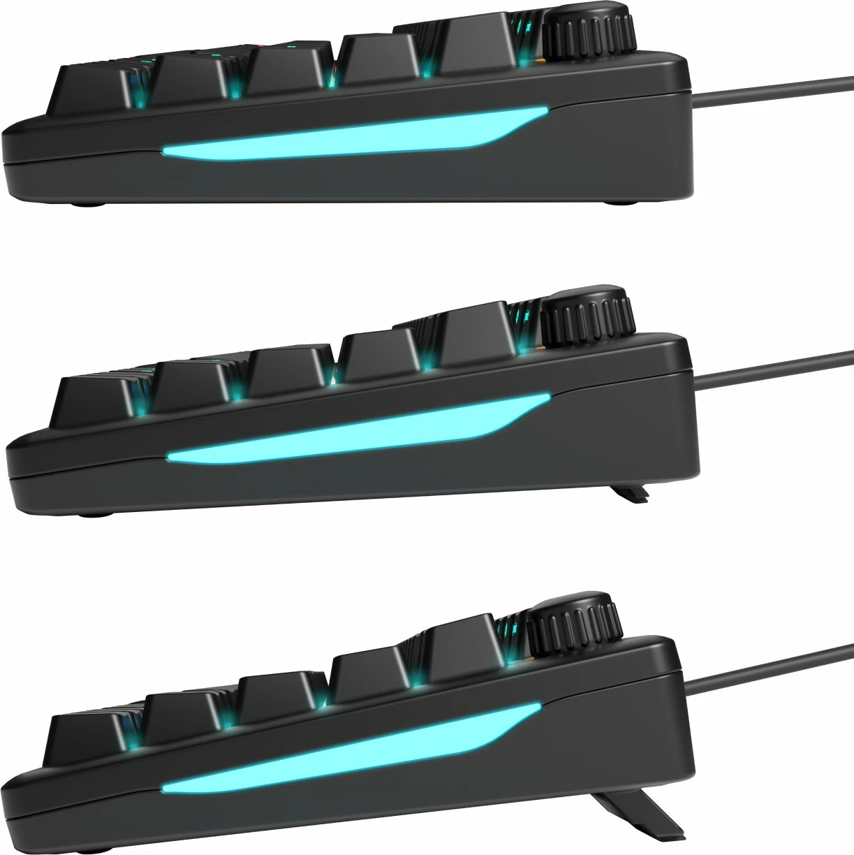 Tastierë gaming Glorious GMBK 75% GLO-GMBK75-BLK-US, mecha-membrane, USB, RGB 10 zona, US layout, e zezë, set me kabllo USB-C/USB-A