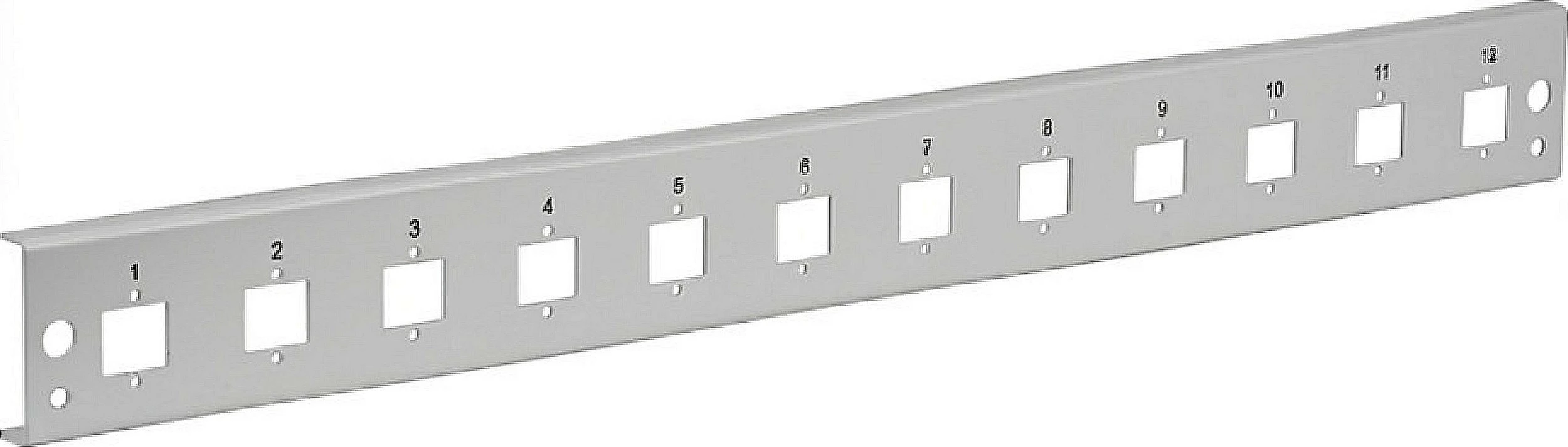 Panel frontal EFB Elektronik 12x E2000 Duplex, E2000 Compact (RDM), i drejtë, gri