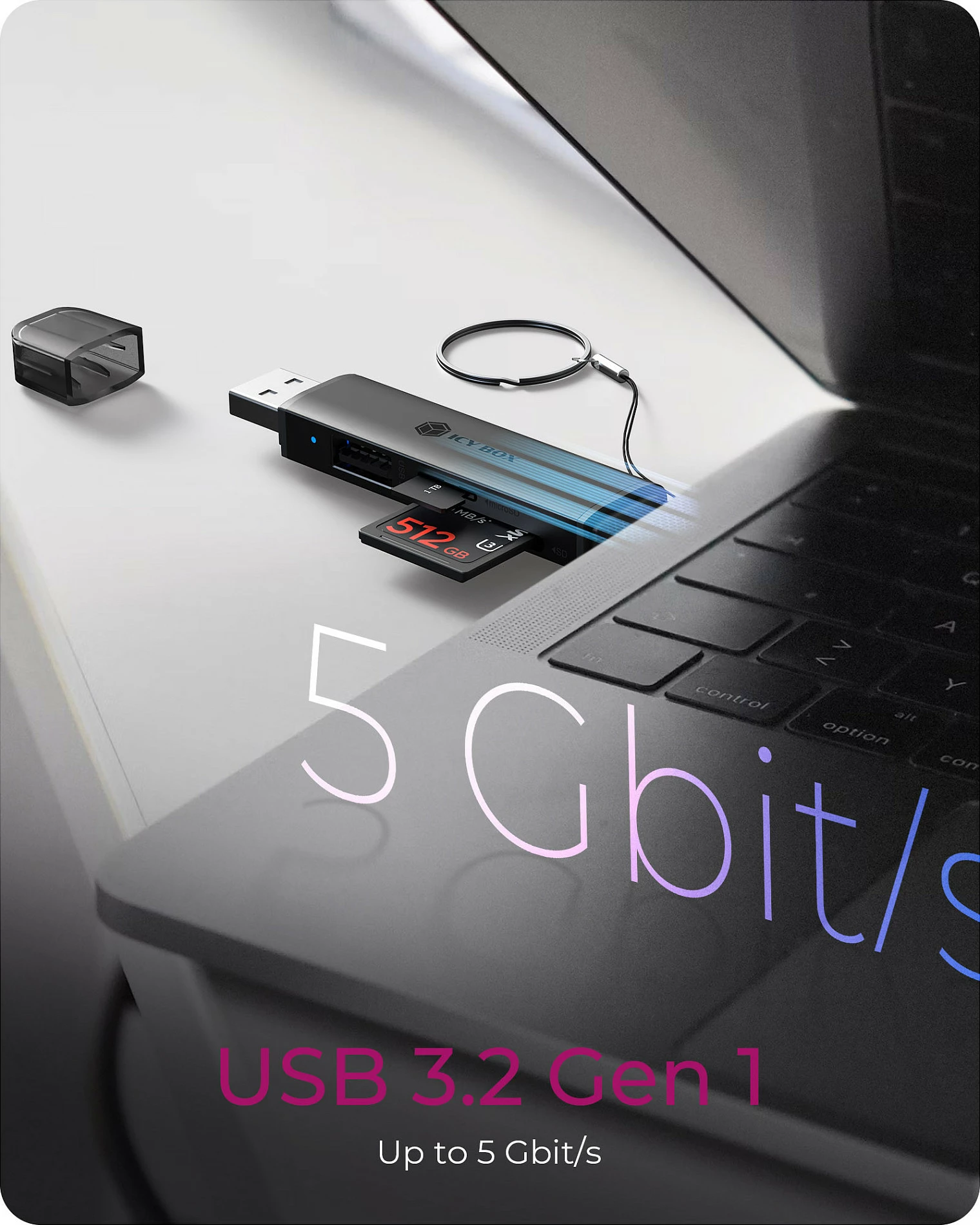 Lexues kartelash ICY BOX IB-CR203-CU3, USB 3.2 Gen 1 Type-A/Type-C, SD/microSD, i zi