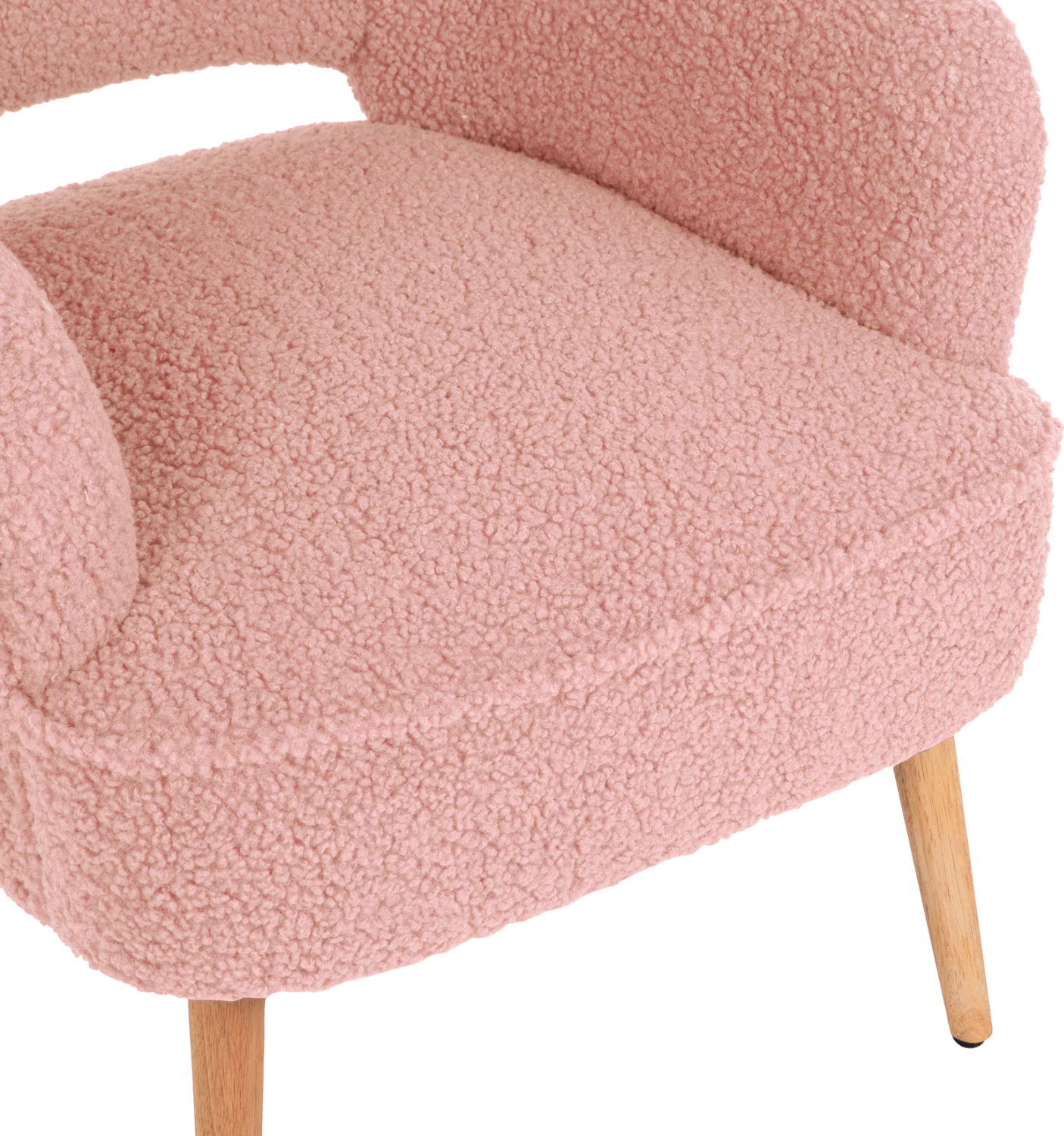 Fotelje MYLIE FH8394.22, ngjyrë rozë e zbehtë, pëlhurë boucle, 66x75x93H cm