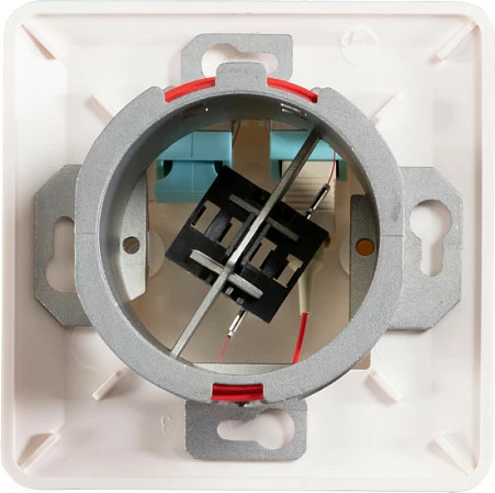 Prizë fiber optike EFB Elektronik FTTH-OUTLET-SC-OM3, 2 porta, 80x80x40 mm, e bardhë