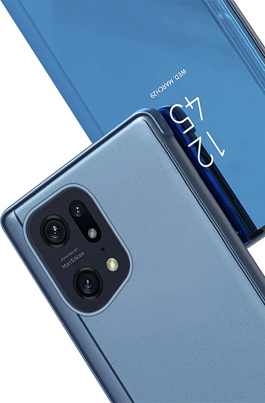 Mbështjellës Hurtel Clear View Case për Oppo Find X5 Pro, me kapak, i zi