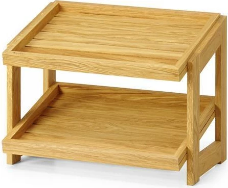 stendë bufeti 2-katëshe, Fine Dine Madeira, 574×323×441 mm, dru lisi, kafe/zezë