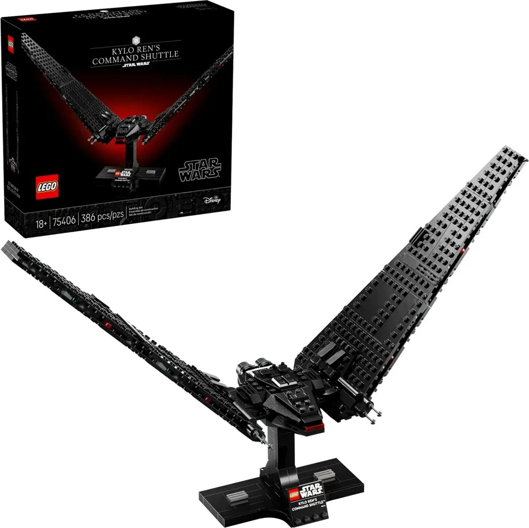 Set LEGO Star Wars 75406 Kylo Ren's Command Shuttle, 386 pjesë, për të rritur, e zezë