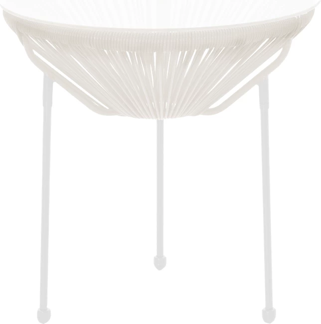 Tavolinë Acapulco, metal dhe ratan PE, ngjyrë e bardhë, 50x52cm