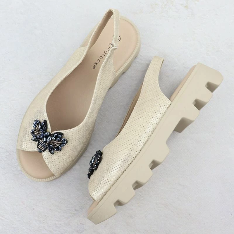 Sandale platforme Potocki SZ12610, të arta