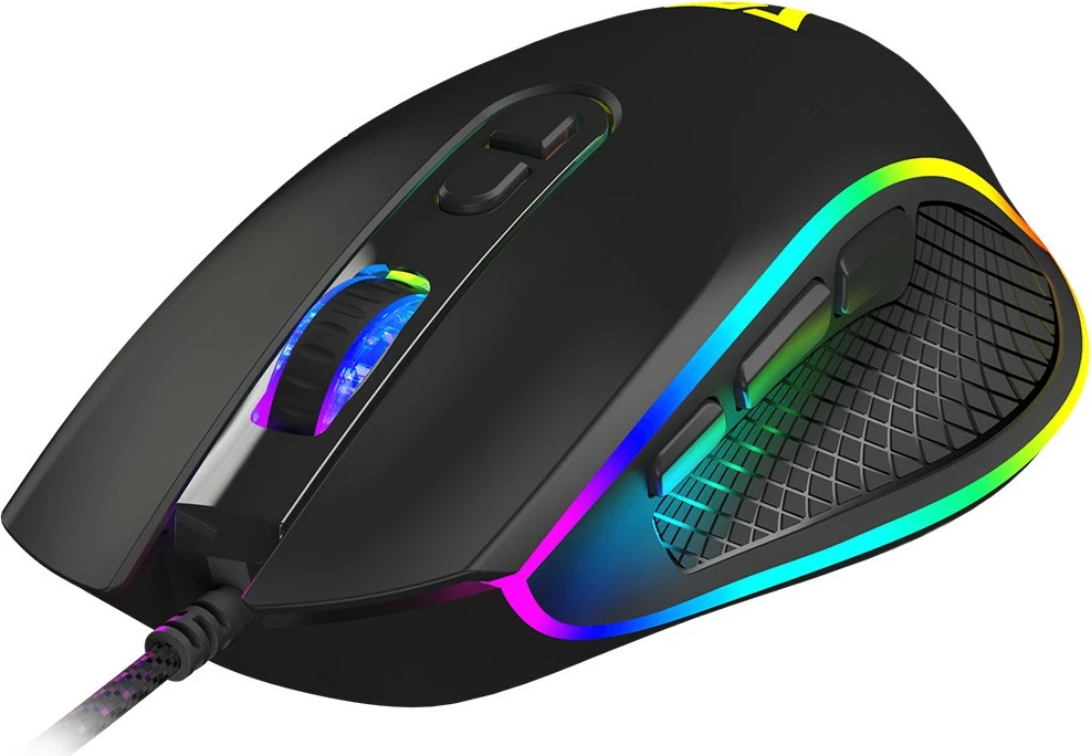 Maus MODECOM Volcano Veles M-MC-VELES-100, optik gaming, wired USB, 12800 DPI, 8 butona, RGB, i zi