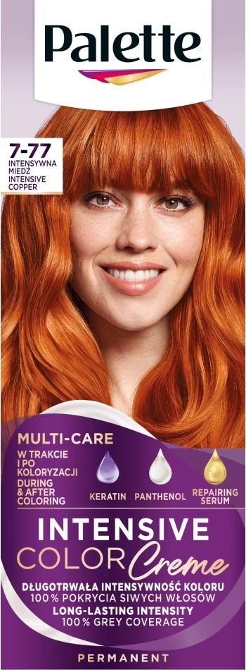 Ngjyrë për flokë Palette Intensive Color Creme 7-77 Intense Copper për femra