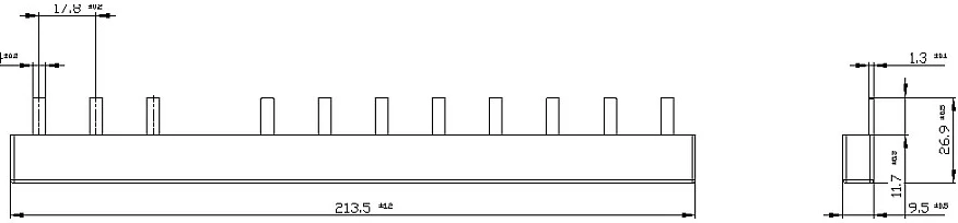 Shinë grumbulluese me pina Siemens 5ST3624, 10mm², 3F/N + 8 faza, e sigurt për prekje