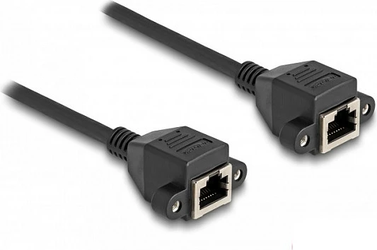 Kabllo zgjatës RJ50 DeLOCK, female-female, 2 m, S/FTP, e zezë