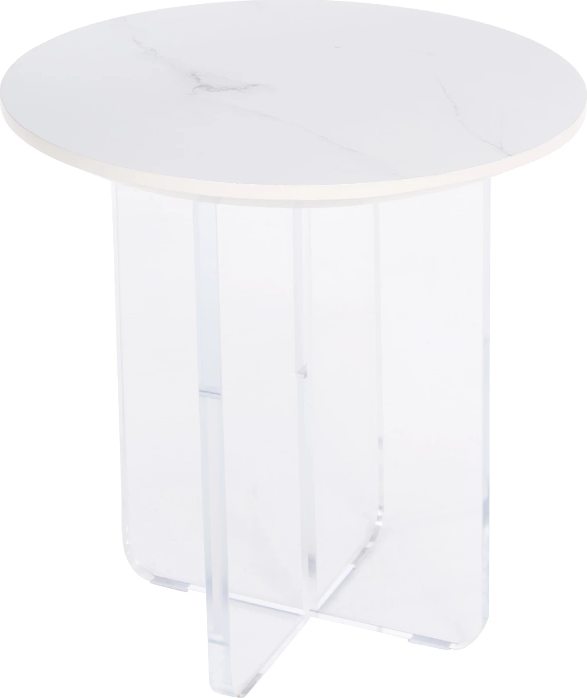 Tavolinë kafeje akrilon, ngjyrë mermeri të bardhë, FH9779.01, Φ40x41H cm