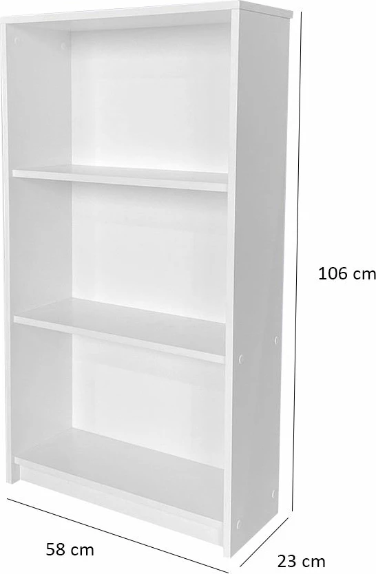 Raft librash Hanah Home, Ktp-130-Bb-1, i bardhë