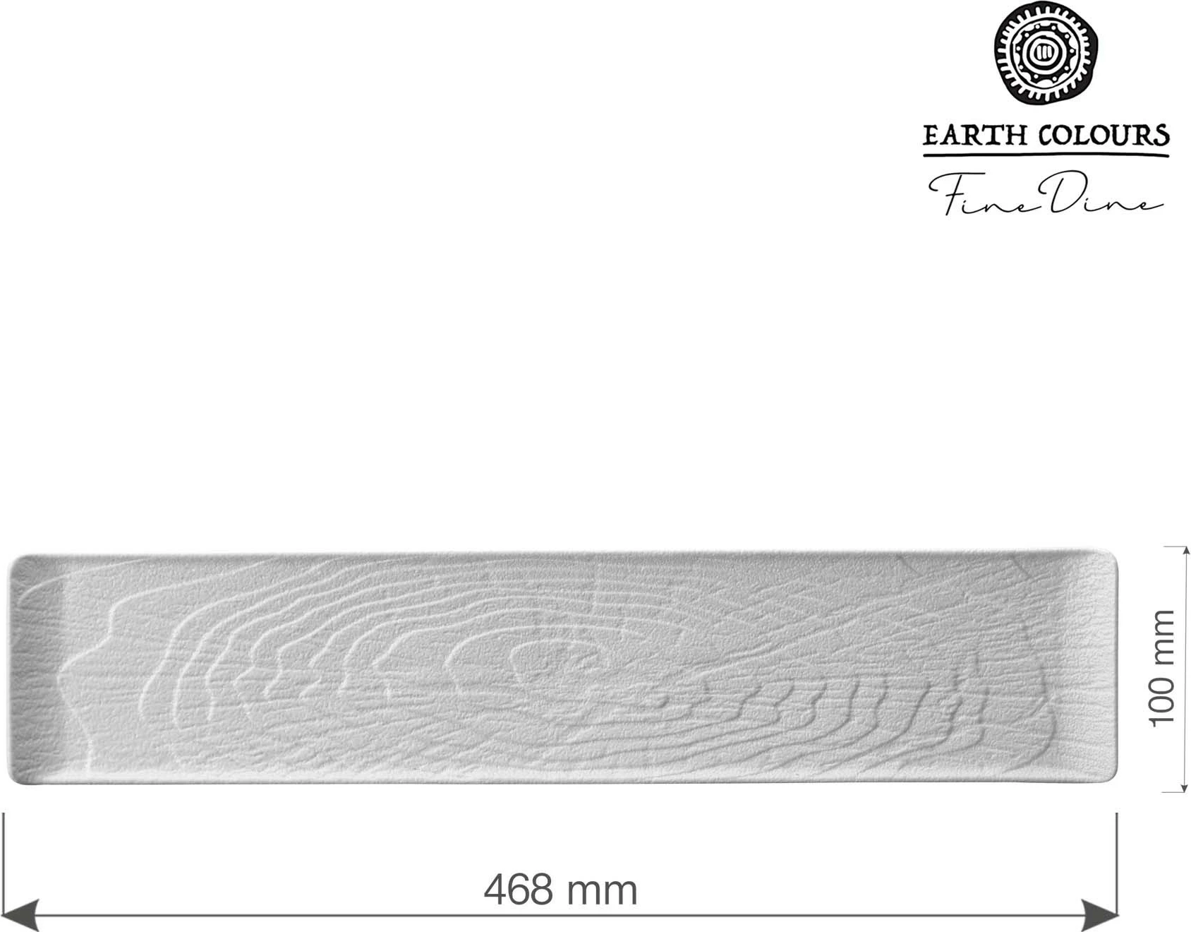 Pjatë drejtkëndore Fine Dine Nordic 468x100 mm porcelan, e bardhë, set 3 copë