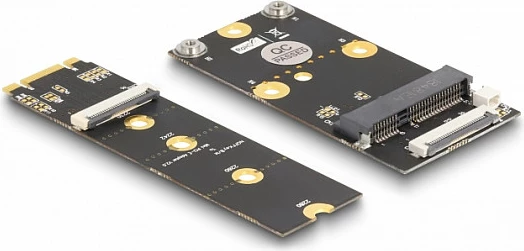 Konvertues DeLOCK M.2 Key B+M në Mini PCIe Slot, PCIe 2.0, me kabllo fleksibile, i zi