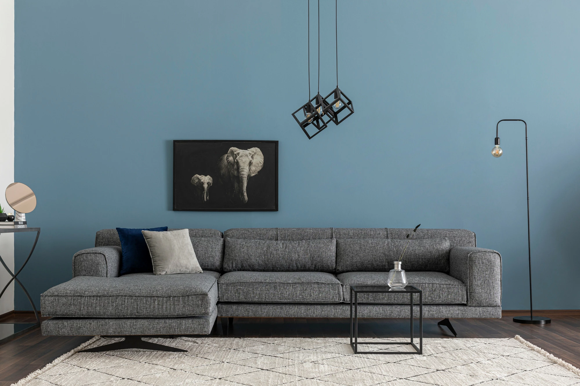 Këndore Atelier del Sofa, Jivago Corner majtas, ngjyrë gri