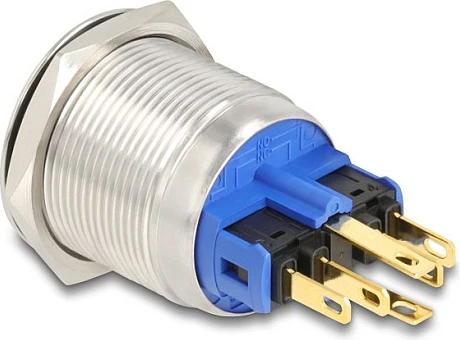 Buton shtypës DeLOCK 20986, ndriçues, IP65, 230 V / 3 A, argjendtë