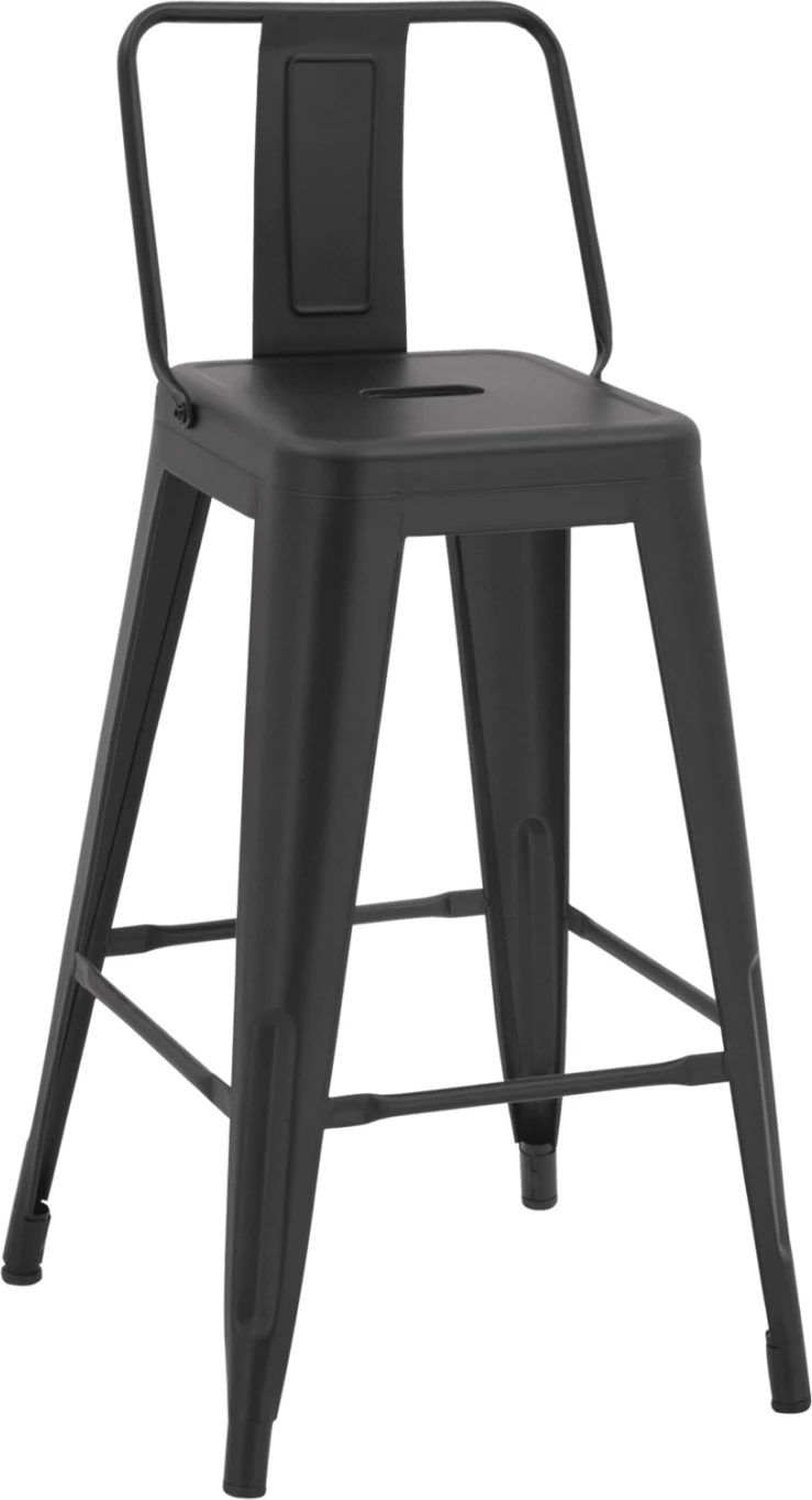 Karrige për bar, lartësi mesatare, MELITA-PRO, FH8574.42, metal, ngjyrë e zezë mat, 43x43x88H cm 2