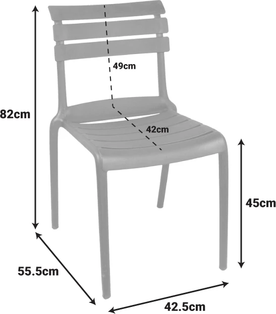 Karrige e grumbullueshme Almea, PP, ngjyrë kapuçino, 42.5x55.5x82cm