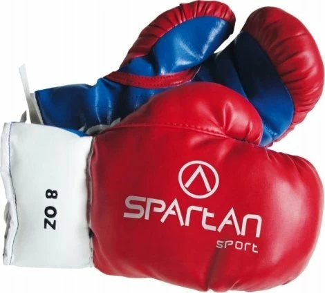 Doreza boksi Spartan WYP Junior Spartan S81102, 8 oz, lëkurë sintetike, me lidhëse, kuqe/bardhë/blu