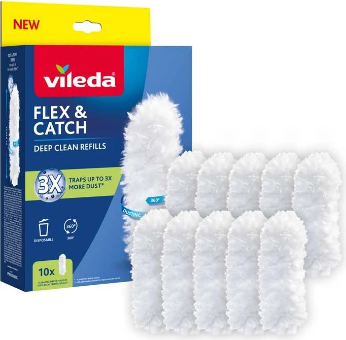 Mbushje rezervë për fshesë Vileda Flex&Catch, 10 copë, Bardhë