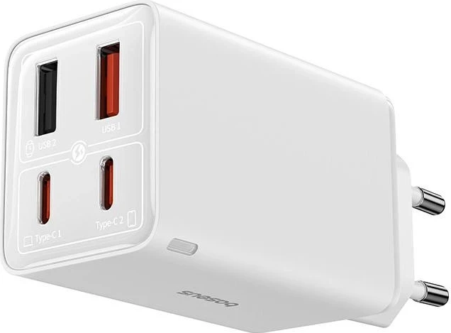 Karikues Baseus GaN6 Pro, 2xUSB-C + 2xUSB, 65W, i bardhë
