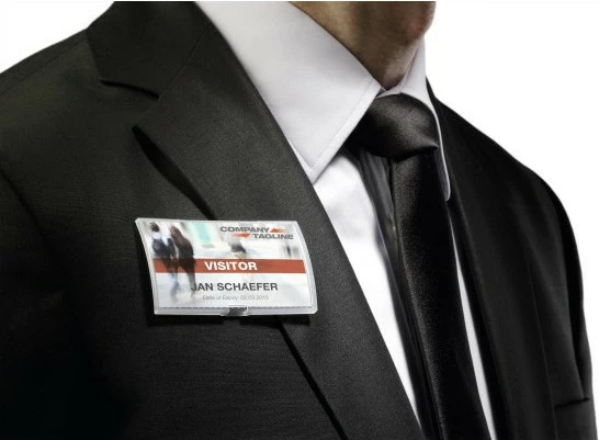 Badge Durable Click Fold, 75x40mm, 10 copë, transparent