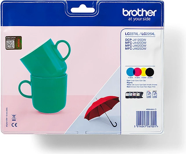 Multipak i bojës Brother LC-227XLVALBP, 4 copë, 1200 faqe, i zi, cyan, magenta, yellow