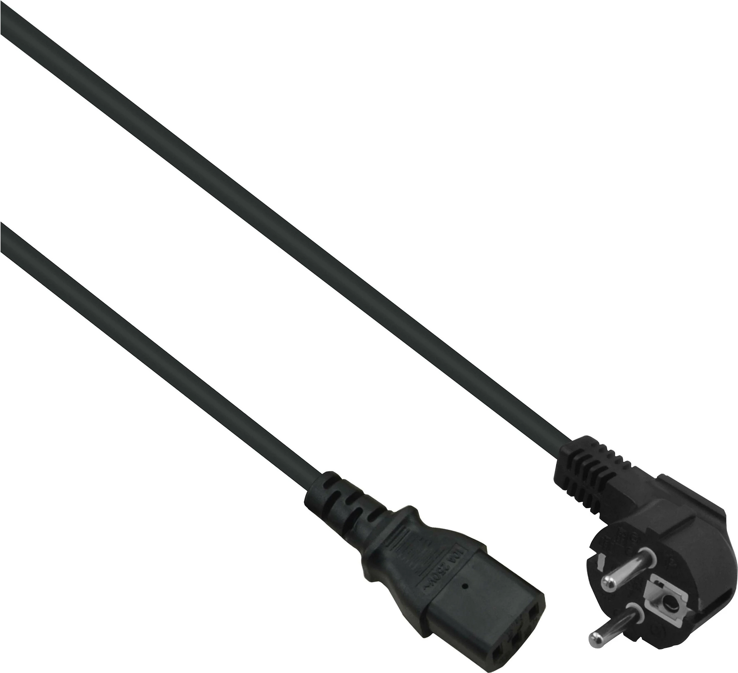 Kabllo rryme Helos 262654, 1.8 m, Schuko në IEC C13, 10A/250V, e zezë