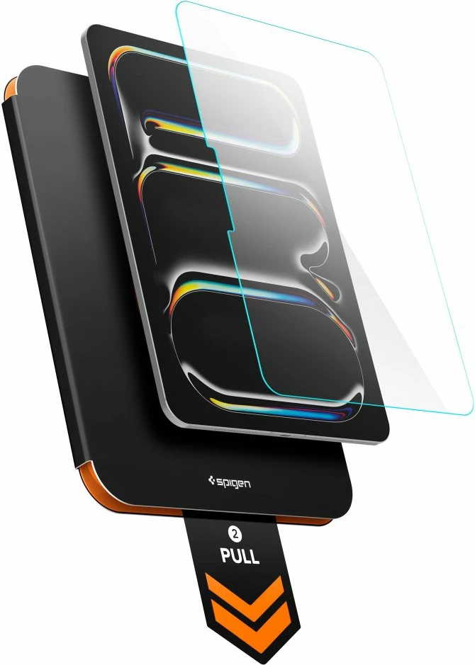 Mbrojtëse ekrani xham i kalitur Spigen ALM Glas.tR T për iPad Pro 11" 2024/2025, e tejdukshme, set me AlignMaster T
