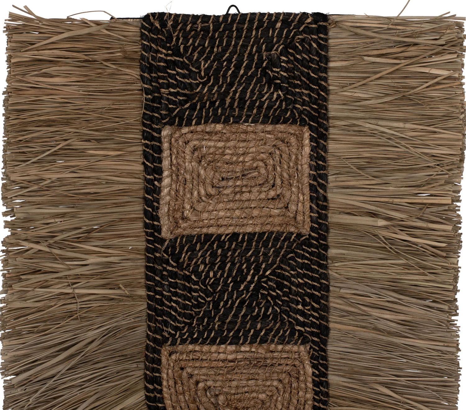 Dekor muri prej bari dhe fibrash abaka, ngjyrë natyrale dhe e zezë, 46x8x68Hcm, FH7793