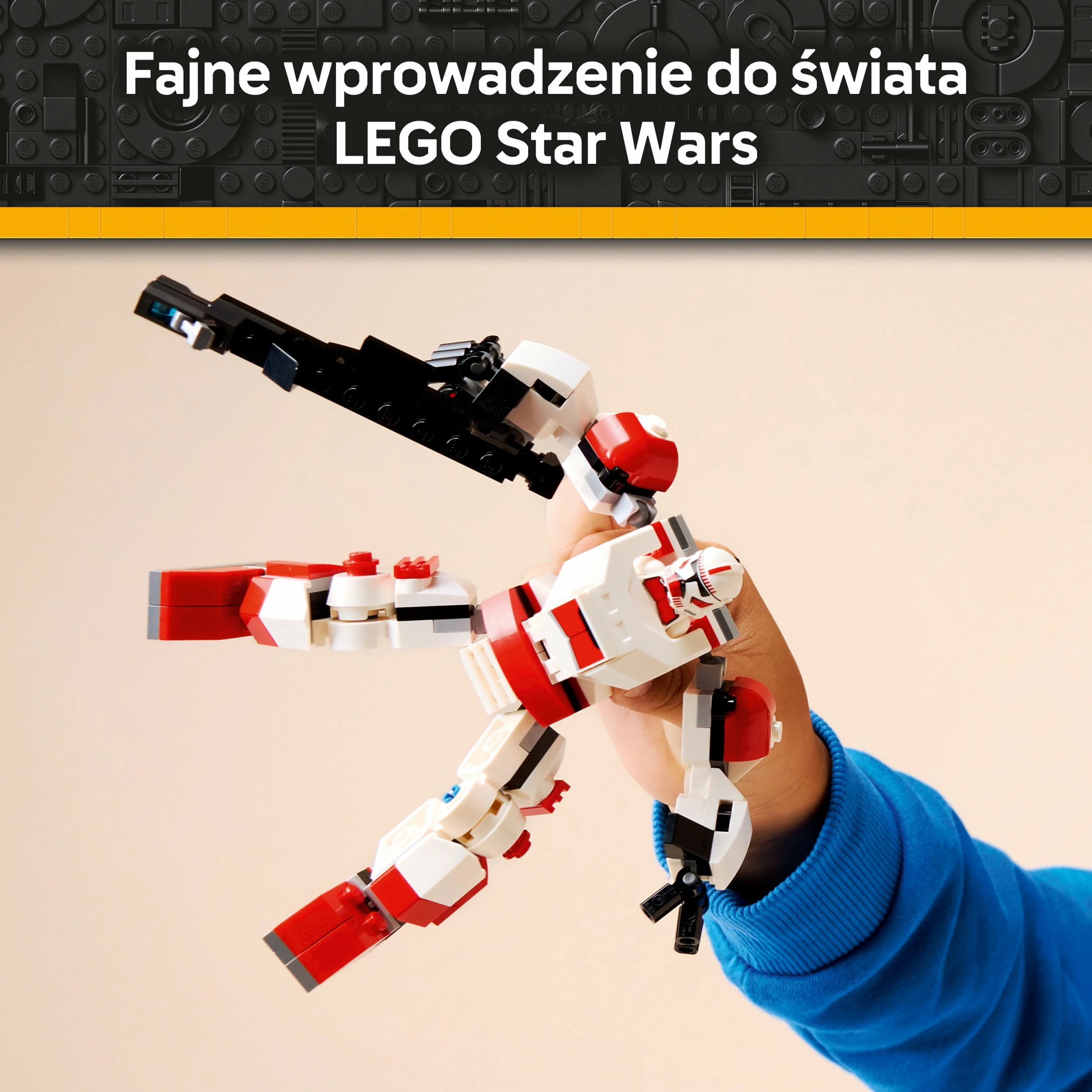 Set LEGO Star Wars Mech Clone Shock Trooper 75448, 151 copë, kuqe/bardhë