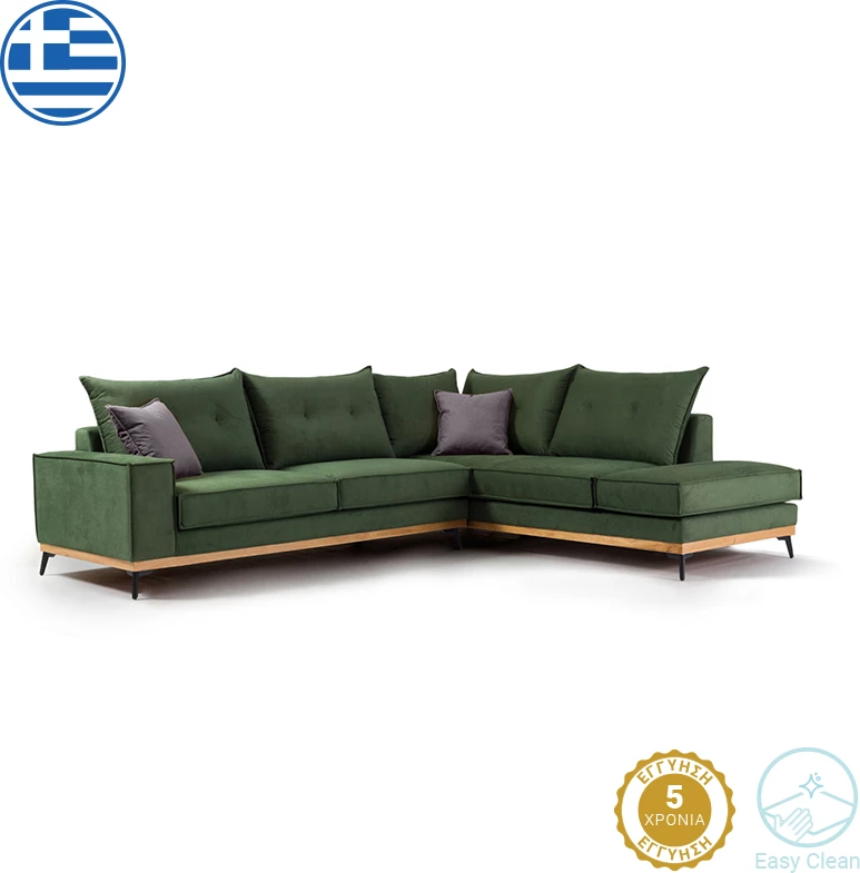 Divan qoshe luksoz II, kënd i majtë, pëlhurë cypress-karbon, 290x235x95cm