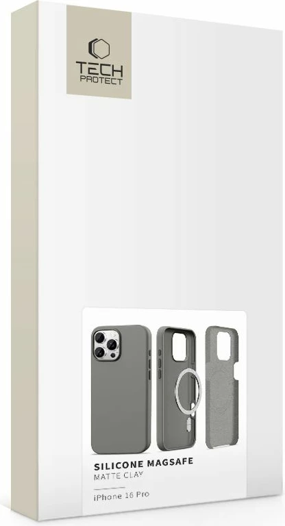 Mbështjellës Tech-Protect Silicone MagSafe për iPhone 16 Pro, Gri