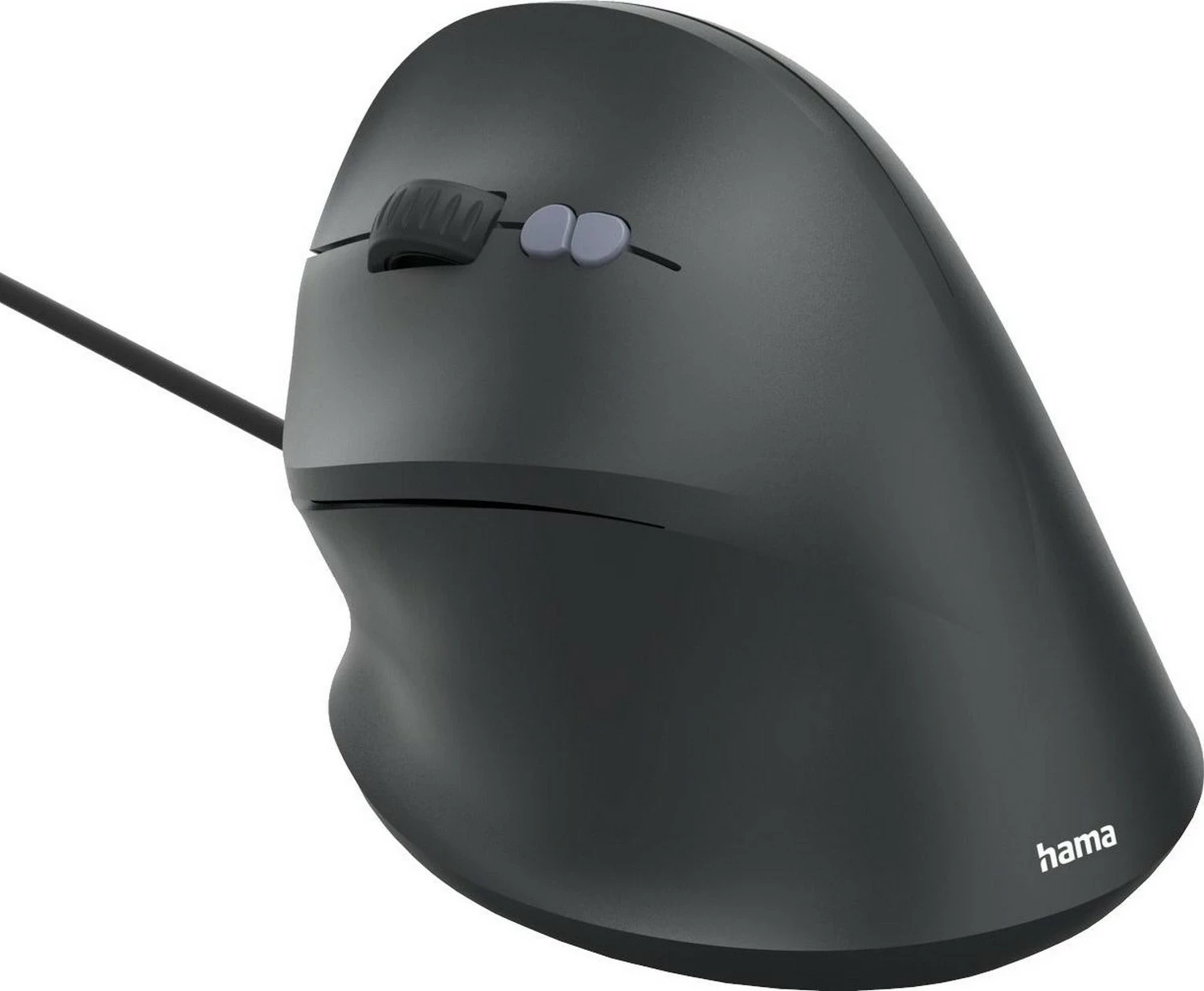 Maus vertikal Hama ECM-500, me kabëll, për të majtë, 7 taste, e zezë