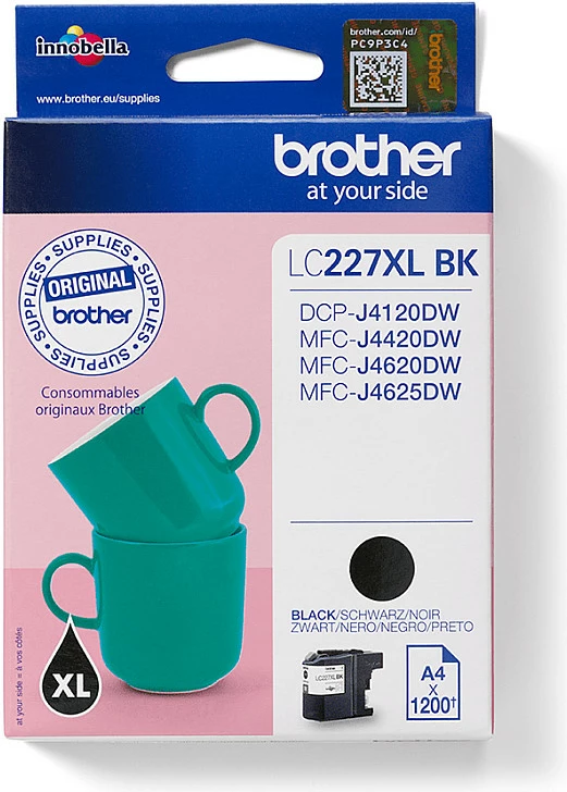 Kasetë bojë Brother LC227XLBK, 1200 faqe, e zezë