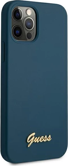 Mbështjellës Guess GUHCP12LLSLMGBL për iPhone 12 Pro Max 6.7", silikon, kaltër