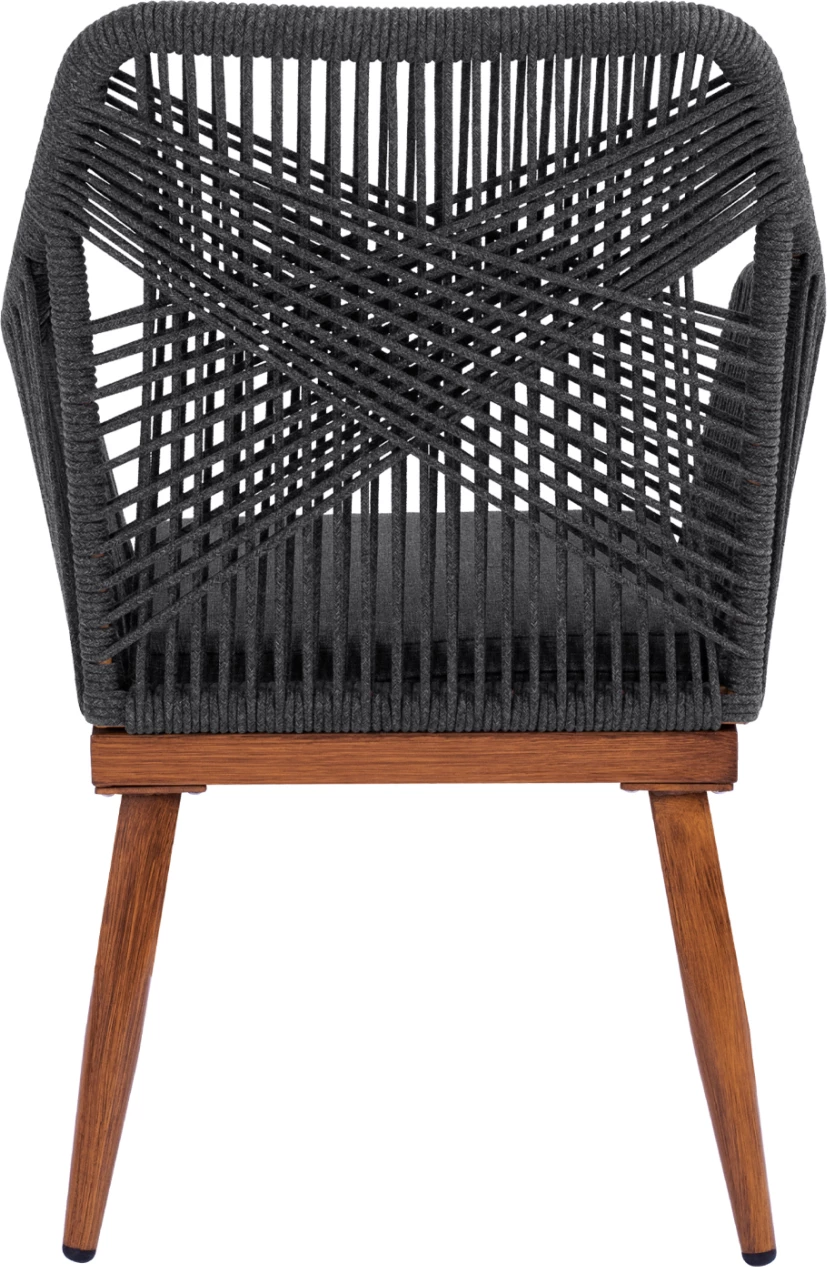 Karrige alumini MYRTIA FH5549.01 me litar gri dhe këmbë arre 62x63x90Hcm