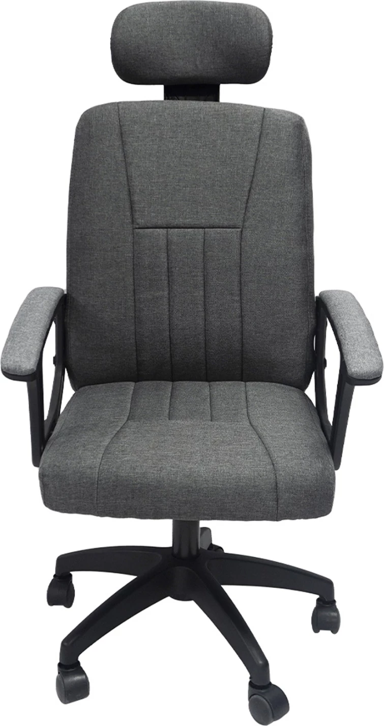 Karrige zyre NIMBLE FH1199.12, pëlhurë gri, kornizë dhe bazë najloni e zezë, 51x61x130H cm