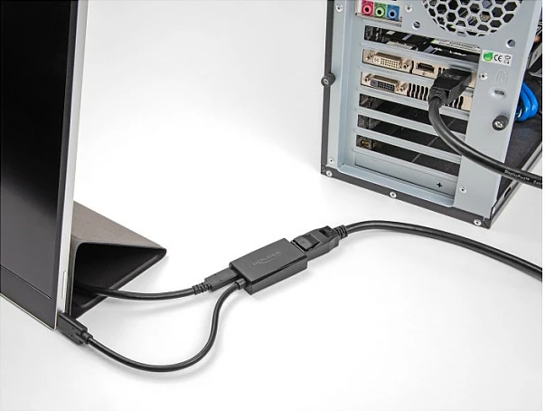 Adapter DeLOCK DisplayPort (femër) në USB-C (mashkull) DP Alt Mode, 4K, PD 85W, i zi