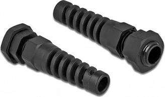 Glandë kablloje DeLOCK PG7 me strain relief, IP68, 3–6.5 mm, e zezë