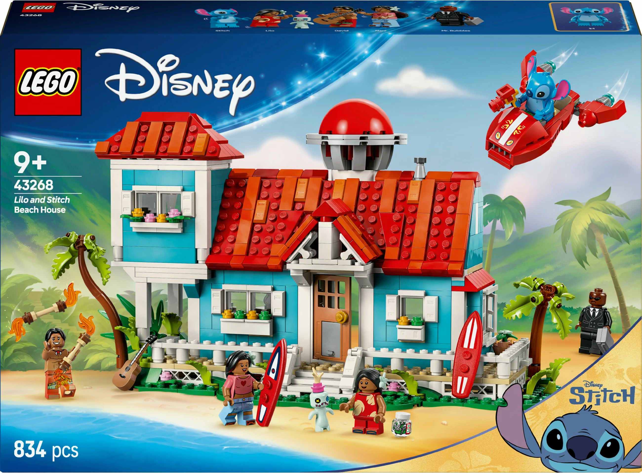 Set ndërtimi LEGO Lilo dhe Stitch Beach House, 834 copë, plastikë, shumëngjyrësh