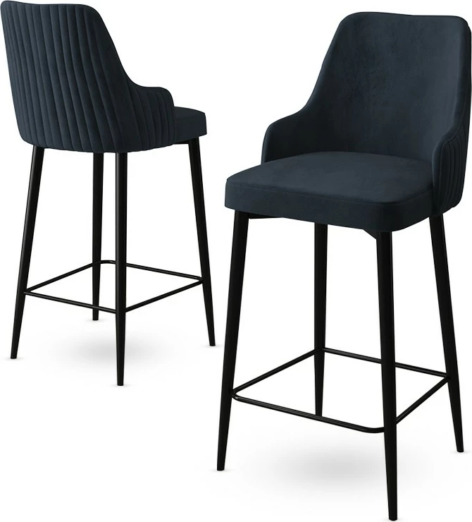 Set karrigesh për bar (4 copë), Hanah Home, Enox - antracit, e zezë