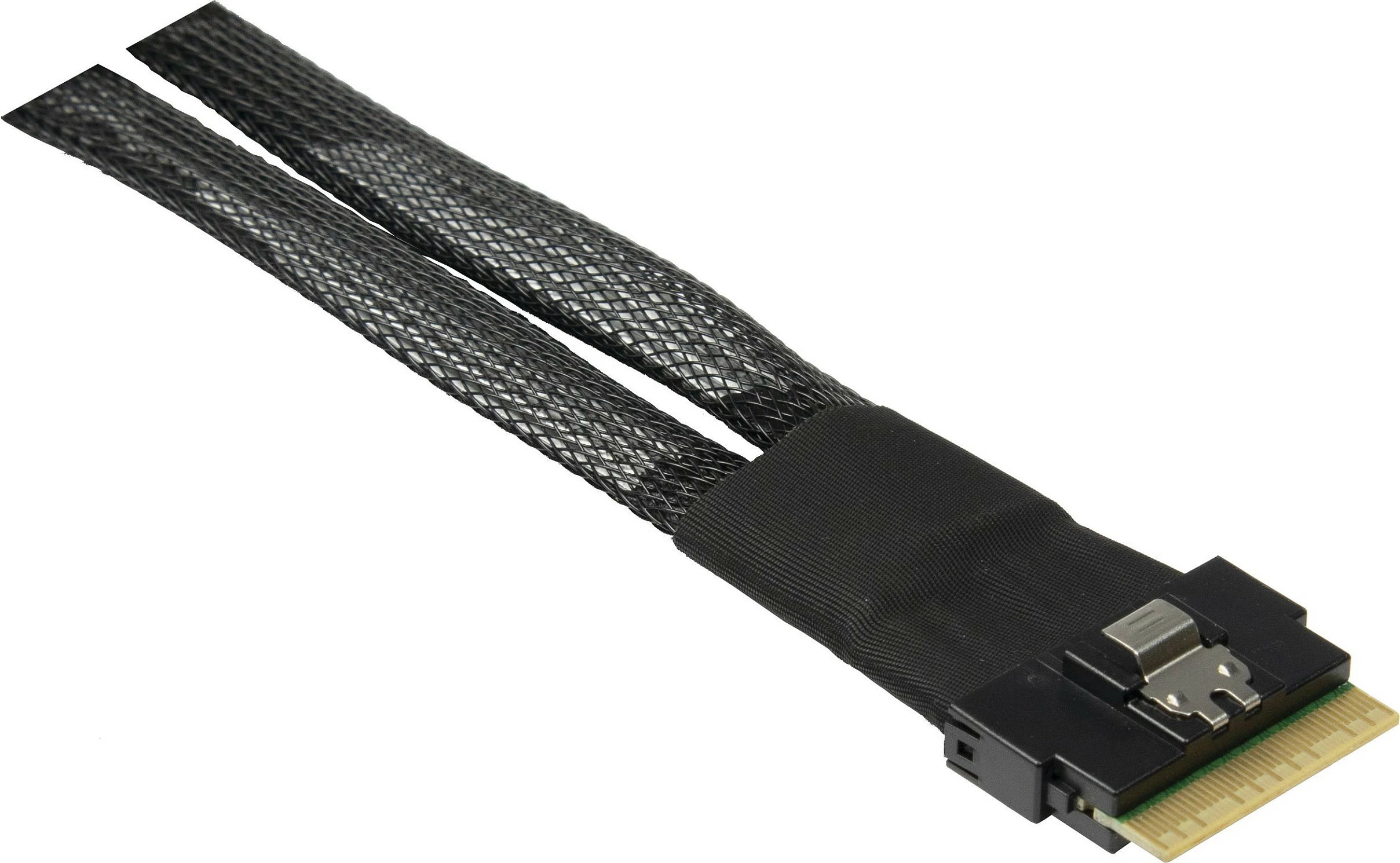 Kabel Inter-Tech SFF-8654 8i në 2x SFF-8643, 0.75m, i zi