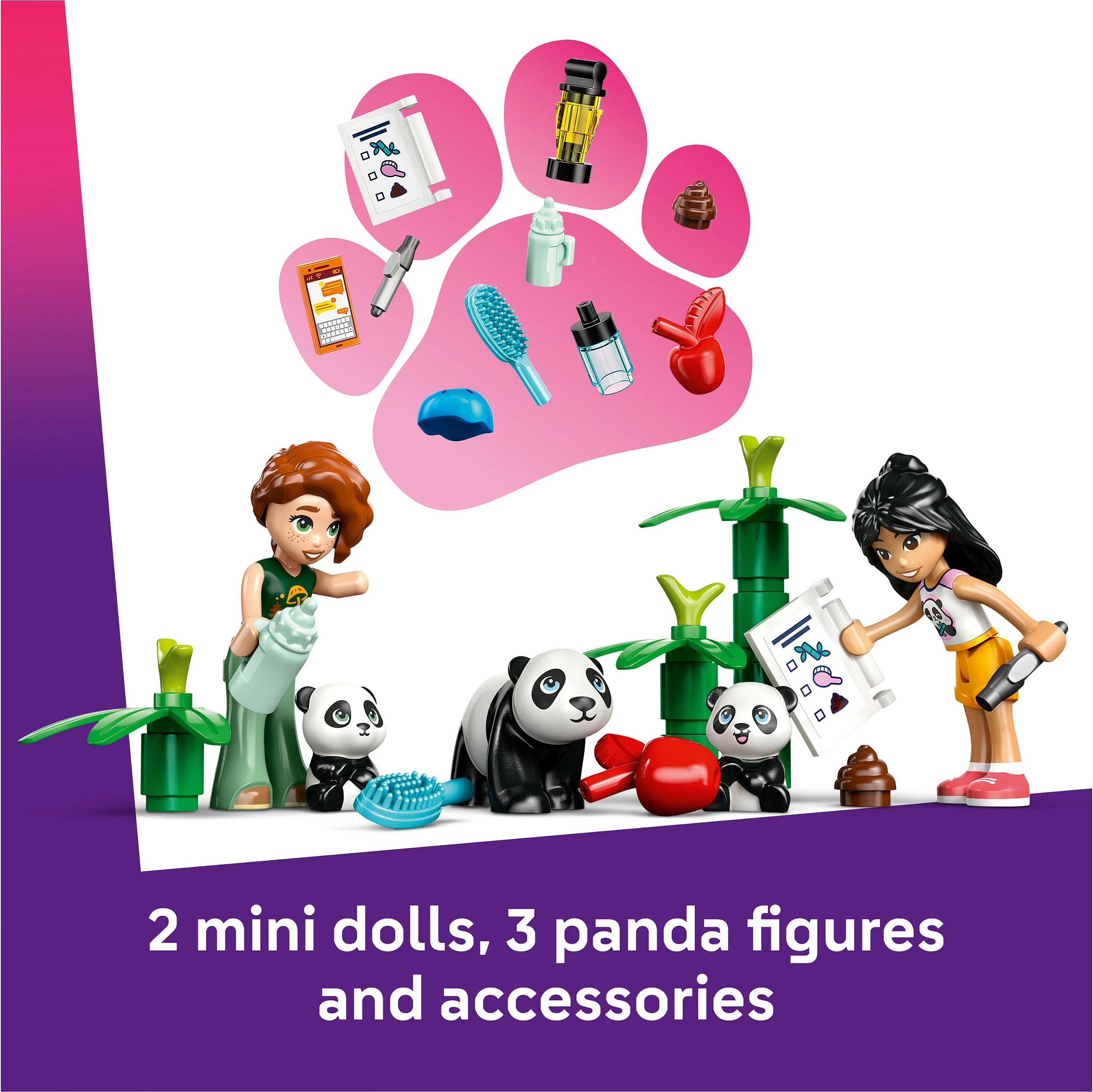 Set lodër LEGO Friends 42648 Strehë e Pandave, 243 copë, 7+