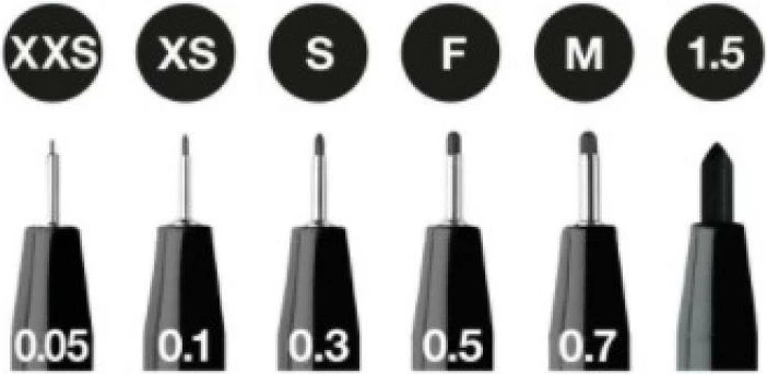 stilolaps me bojë Faber-Castell Pitt Artist Pen FC-167154, set 6 copë, e zezë